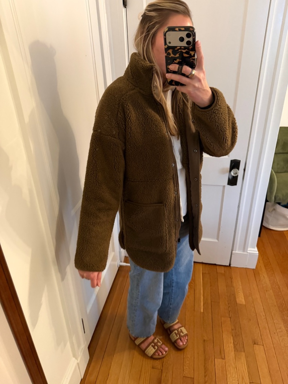 Cozy Brown Sherpa Jacket- Zella